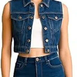tnq Women's Polo Neck Denim Jacket || Women Crop Jacket || Full & Half Sleeve Denim Jacket For Women And Girls-picture-6