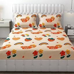 Kids Bedsheet for Queen Size Bed with Pillow Cover and Made of Cotton| Soft & Breathable | Includes 1 Bedsheet & 2 Pillow Covers | Fits Single/Double/Queen-BZAZKC-05-picture-20