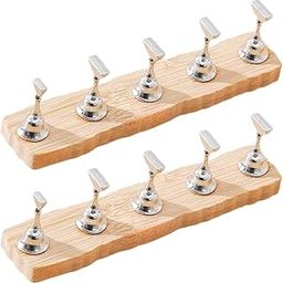 2 Set Nail Stands Training Fingernail Display Stands for Nail Salon Beginner lace silvery-image-5