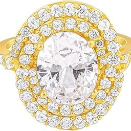 925 Silver Golden Oval Solitaire Ring,Fixed Size Indian - 12, US - 6 | Gifts for Women and Girls | With Certificate of Authenticity and 925 Stamp | 6 Months Warranty*-image-20