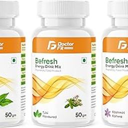 DOCTORFIT Befresh Energy Drink Mix ((50g X 3 Combo), Lemon + Tulsi + Kashmiri Kahwa)-19