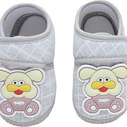 Baby Moo Dog Slip-On Strap Anti-Skid Fabric Sneaker Booties - Grey-image-25