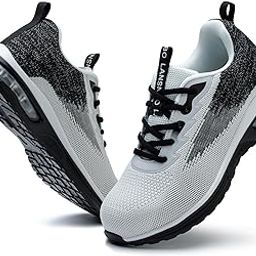 Steel Toe Shoes for Women Lightweight Breathable Safety Work Sneakers Non-Slip Puncture-Proof Utility Slip On Footwear for Industrial Construction-image-64