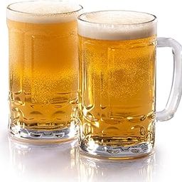 AGARO Elegant Beer Mug, 397ml Eac, Set of 2, Transparent, Serve Whiskey, Wine, Juice, Mocktail, Cocktail, Drinking Glass with Handle, Dishwasher Safe-25
