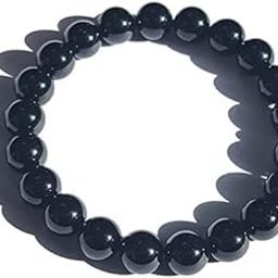 BLACK GLASS BEADS STRETCHABLE BRACELETS & BEADED JEWELLERY FOR MEN AND WOMEN GIFT FOR HUSBAND, FRIEND, WIFE SIZE 3.5 INCH-picture-32