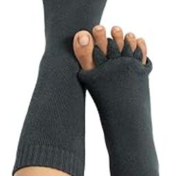 DIRTS cotton Foot Alignment Socks 5 Toe seprator -Easing Bunion, Plantar Fasciitis, Hammer Toes, and Pain Relief |- Size UK6-9 (Grey, Large)-9