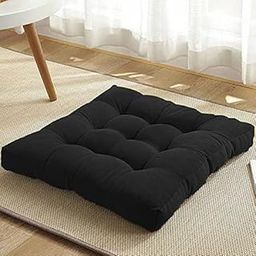 The Purple Tree Velvet Square Floor Cushion Pillow For Living Room Décor (Pack of 1, 50X50 Cm, Black) Floor Cushions, Bedroom Décor, Tatami Cushion-17