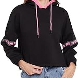 Women Printed Black Hoodie-image-51