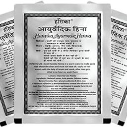 hanshika Ayurvedic Henna Black Hair Dye Powder, Natural Mehandi Leaves with Amla and Shikakai, 3 Sachets-52