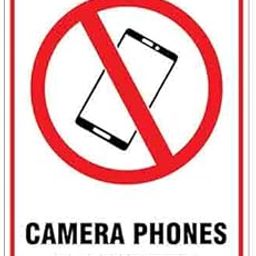 buysafetyposters.com - Camera Phones Prohibited Sign in English - PVC Sticker - (Portrait A4, 8 inch X 12 inch, Multicolor)-24