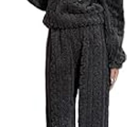 Women's Winter Nightwear Set, Fleece Night Dress Sets for Women, Long Sleeve; Bottom Pants,Pack of 1-image-78