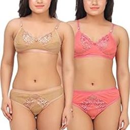 Women Cotton Bra Panty Set for Women Lingerie Set for Honeymoon Bra Panty Set for Women with Sexy Bra Panty Set for Women Innerwear-image-23