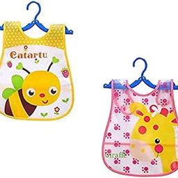 BabyGo Plastic Waterproof Baby Apron with Bib (Pack of 2) Random Color-image-40