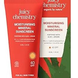 Juicy Chemistry Moisturising Mineral Sunscreen SPF 40, 50 g | Broad Spectrum UVA/UVB Protection & PA++++, No White Cast, Light Weight, Non-greasy & Moisturising | Kids & Pregnancy Safe-11