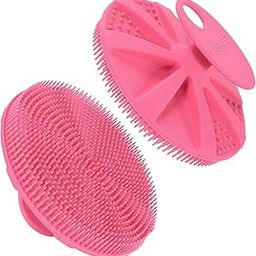 INNERNEED Food-Grade Soft Silicone Body Brush Scrubber Shower Brush Handheld Cleansing Skin Brush, Gentle Exfoliating And Lather Well (Pink)-image-79