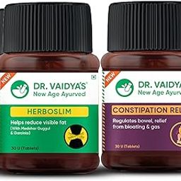 DR. VAIDYA'S new age ayurveda Weight Reduction Pack, Ayurveda for Weight Reduction Herboslim (30 Capsules X 3), Constipation Relief Capsules (30 Capsule X 1)-51