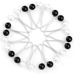 12 pc Hijab Clip Pins Brooch Accessories Crystal Rhinestone Ball Pearl Brooch Pins Headscarf Shawl for Islam Fashion Clothing - 12PCS-image-59