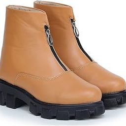 Chelsea Ankle Boots for Women – Slip-On Polyurethane Boots with Chunky Sole-image-103