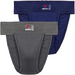 Men's Athletic Tokyo Cotton Stretchable Supporter Back Covered with Cup Pocket, Ideal for Workout and Sports Quick Dry Moisture Wicking Underwear (Pack of 2), Grey-Navy, X-Large-picture-28