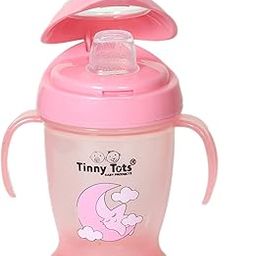 Tinny Tots Baby Unbreakable Sipper Bottle Cup/Mug Learning Sippy BPA Free Anti Spill Sippy Cup Dust-Proof Sippy Cup with Twin Handles Sipper for Toddlers/Infants/Babies (MULTICOLOR-337, Medium)-picture-12