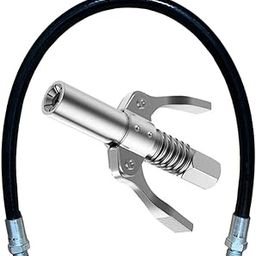EPITECH MART Grease Gun Coupler Quick Lock & Release 10000 PSI With 12inch Flexiable Black Hose Pipe-picture-21