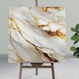 Marble Foam Tile, 2x2 Feet, Waterproof, Non-Slip, Interior Wall and Ceiling Decor, White and Gold, Pack of 5-image-44