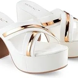 mosac Women's and Girl's Stylish High Heels Sandals Casual Block Cone Heels-picture-2