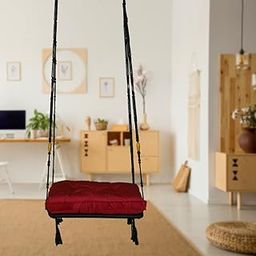 Patiofy Polyester Swing Chair With Red Cushion/Hanging Swing In Colour Black By, 58.4 Cm, 167.6 Cm-image-24