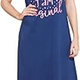 Women's Cotton Chest Quote Print Knee Length Night Dress/Night Gown/Short Nighty - MM-3105-picture-15
