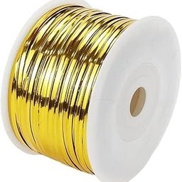 Esslly Gold Aluminium Twist Ties, Twister Ribbon for Chocolate, Bread, Flower Bouquet Packing | 80 Metre Length-image-40
