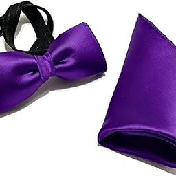 Montage Multi bow Tie pocket Square for menII bow tie for Purple Essentials Premium Polyester Bowtie Combo pack of 2-image-1