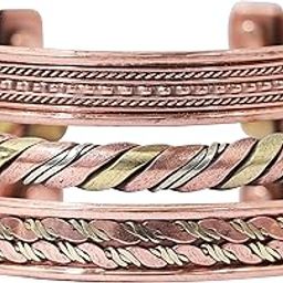 Exclusive Tibetan Copper Adjustable Bangle Bracelets for women and men Indian pattern Yoga Jewelry Spiritual Meditation Ideal Gift for him & her-image-47