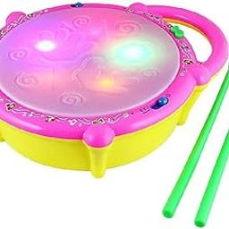 Fiddlys Flash Drum with Sticks - Pink and Yellow-image-47
