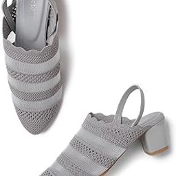 Women's Knitted Round Toe Block Heel Mules for Casual and Formal Wear-picture-17