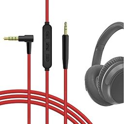 GEEKRIA Audio Cable with Mic Compatible with Bose QC SE, QCSE, SoundTrue, SoundTrue Around-Ear II, QC45, QC35 II, NC 700 Cable, 2.5mm Replacement Stereo Cord with Inline Microphone (4 ft / 1.2 m)(Red)-17