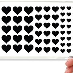 BLOCKED Stackable Webcam Camera Vinyl Covers, 57 Resealable Webcam Stickers, 3 Sizes, Black, 57 Hearts (Matte Frosted)-32
