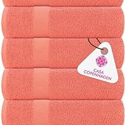 Casa Copenhagen - Egyptian Cotton Feather lite 6 Pcs Face Towel (30 X 30cm) Colour : Malibu Peach-image-18