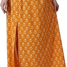 Casual Ethnic Bagru Print Long Slit Skirts for Women || Cotton Long Slit Skirt for Women || Latest Stylish Women Long Skirt for Summer-image-51