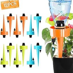 HASTHIP 12Pcs Drip Irrigation Kit, Automatic Plant Water Dropper for Garden Home Office with Slow Release Control Valve Switch, Self-Watering Spikes for Pots Plant Automatic Plant Water Devices-image-7