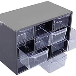 KPS 9 Drawer Plastic Storage Desk Cabinet Organizer Storage Box,(Black)-image-30