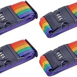 Luggage Straps Suitcase Lock Belt Strap Heavy Duty Luggage Straps Adjustable Suitcase Belts for Traveling Business/Leisure Trip/Multi-Colour |Pack of 4-51