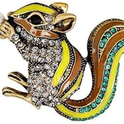 ™ 3xCrystal Rhinestone Children Cute Squirrel Animal Brooch Pin Ornaments Yellow | Pins & Brooches | Fashion Jewelry-image-41