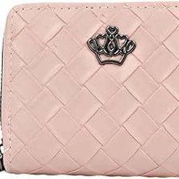 Mini Clutch Wallet for Women, Vegan Material, 4 Compartments, 4 Card Slots, Double Zip Design (Peach Pink)-image-40