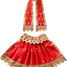 Geetanjali Fabric Handmade with Lace Work Mata Rani Lehenga and Chunri Designer Dress (LP- 242, Red, 2)-image-20