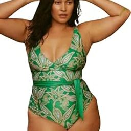 Plus Size Abstract Print Monokini - XL - 8XL-picture-8