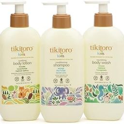Tikitoro Kids Body and Hair Combo Offer Pack - 300ml x 3, Nourishing Body wash, Conditioning Shampoo & Soothing Body Lotion, Gift Sets for Kids, 100% Vegan, Age: 4+ Years.-5