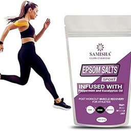 Samisha Epsom Salt for Athletes & Sports Recovery – Pain Relief & Muscle Recovery Bath Salt | Foot Soak for Sore Muscles & Detox | 400 Gram-image-14