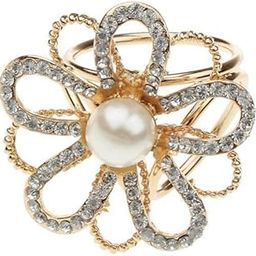 ™ 2xWomen's Faux Pearl Flower Rhinestone Flower Scarf Ring Buckle Clip Jewelry | Pins & Brooches | Fashion Jewelry-image-29