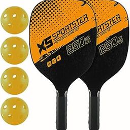 SPOCCO | Pickleball Starter Set with 2 Paddles, 4 Balls & Backpack, Pickleball Paddles Set Pickleball Rackets Set with 4 Pickleballs Balls and Storage Bag for Indoor Outdoor Sports | PB60-25