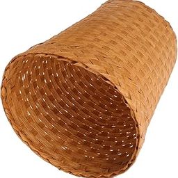 BESTOYARD 1pc Straw Trash Can Trash Can with Lid Mini Storage Bins with Lids Car Decor Retro Decor Vintage Decor-21